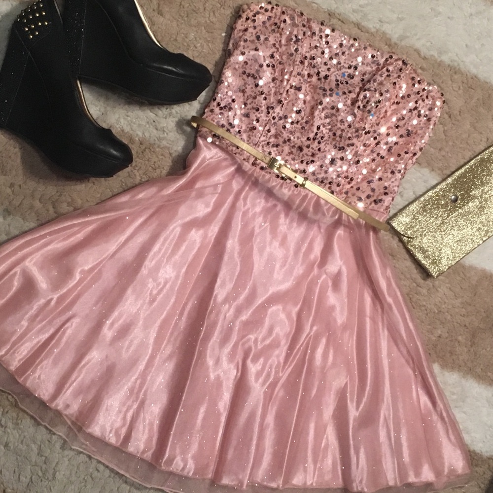 Speechless Juniors’ embellished strapless dress